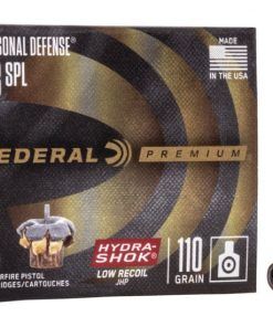 Federal Premium Centerfire Handgun Ammunition .38 Special 110 grain Hydra-Shok Jacketed Hollow Point Centerfire Pistol Ammunition 500 ROUNDS
