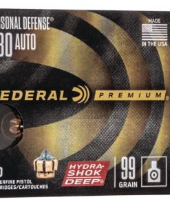 Federal Premium Centerfire Handgun Ammunition .380 ACP (380 Auto) 99 grain Hydra-Shok Deep Jacketed Hollow point Centerfire Pistol Ammunition 500 RDS