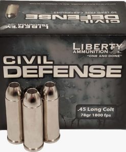Liberty Ammunition Civil Defense .45 Long Colt 78 grain Hollow Point Centerfire Pistol Ammunition 500 ROUNDS