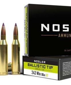 Nosler .243 Winchester 90 Grain Ballistic Tip Brass Cased Centerfire Rifle Ammunition 500 ROUNDS