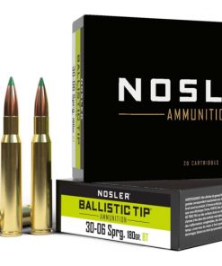 Nosler .30-06 Springfield 180 Grain Ballistic Tip Brass Cased Centerfire Rifle Ammunition 40072 Caliber: .30-06 Springfield, Number of Rounds: 500
