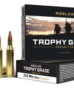 Nosler Trophy Grade 243 Win 100gr Partition Brass Centerfire Shotgun Ammunition 61046 Caliber: .243 Winchester, Number of Rounds: 500