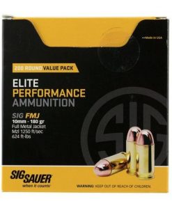 Sig Sauer Value Packs 10mm Auto 180 grain Full Metal Jacket Brass Cased Centerfire Pistol Ammunition E10MB1-200 Caliber 500 ROUNDS