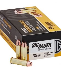 Sig Sauer Elite Performance .38 Special 124 grain Full Metal Jacket Brass Cased Centerfire Pistol Ammunition E38SB1-50 Caliber 500 ROUNDS