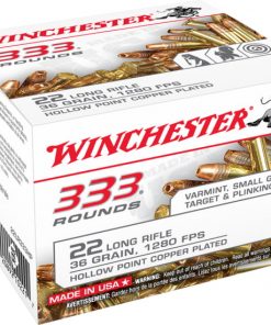 Winchester 333 .22 Long Rifle 36 grain Copper Plated Hollow Point Rimfire Ammunition 500 RDS