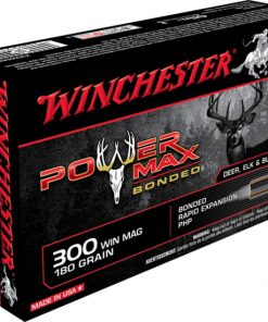 Winchester POWER MAX BONDED .300 Winchester Magnum 180 grain Bonded Rapid Expansion Protected Hollow Point Brass Cased Centerfire Rifle Ammunition X30WM2BP 500 ROUNDS