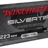 Winchester Silvertip Centerfire .223 Rem 64 Grain Defense Tip NPJ Rifle Ammunition W223ST Caliber: .223 Remington 500 ROUNDS