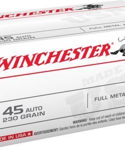 Winchester USA HANDGUN .45 ACP (Auto Ammo) 230 grain Full Metal Jacket Brass Cased Centerfire Pistol Ammunition 500 ROUNDS